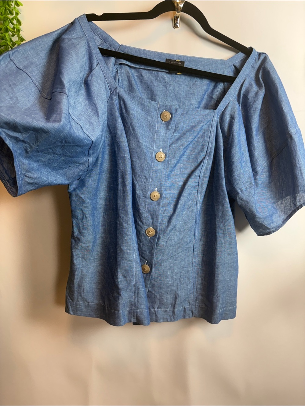 Ann Taylor Blue Button-Down Blouse